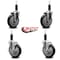 Service Caster 5'' Black Poly Wheel Swivel 1-1/8'' Expanding Stem Caster Set 2 Brakes, 4PK SCC-EX20S514-PPUB-BLK-2-TLB-2-118 - alternate 5